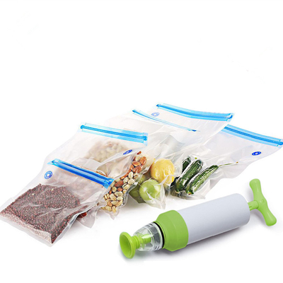 Sacchetti ermetici sottovuoto per alimenti con cerniera trasparente Sous Vide Valvola dell'aria unidirezionale