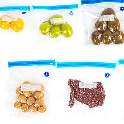 Lo stoccaggio riutilizzabile dell'alimento di vuoto insacca la valvola per aria della chiusura lampo insacca a prova d'umidità