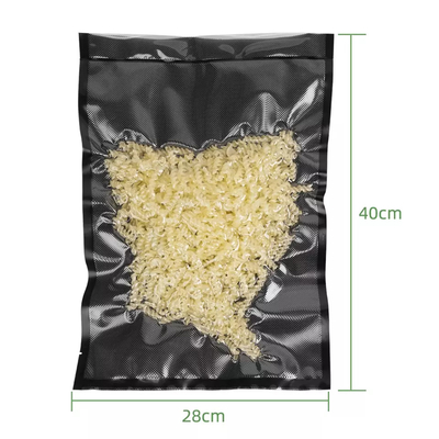 Il sacchetto di nylon del nero della barriera del grado commerciale di vuoto ha impresso la chiusura lampo di plastica