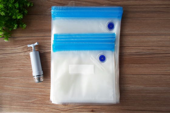 Borse dell'alimento della chiusura lampo di strati di doppio del sacchetto di plastica del sigillatore di vuoto della valvola di modo di Sous Vide uno