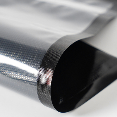 Confezione da 2 sacchetti sottovuoto richiudibili in rotolo di plastica Mylar con chiusura sottovuoto nera e trasparente