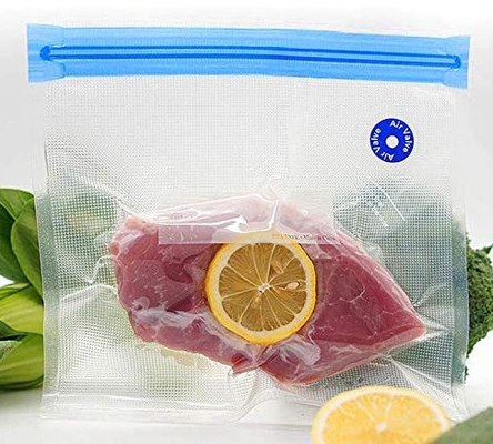 Sacchetti ermetici sottovuoto per alimenti con cerniera trasparente Sous Vide Valvola dell'aria unidirezionale