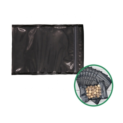 OEM d'imballaggio nero del sacchetto della carne della chiusura lampo della borsa dei noccioli della saldatura a caldo di vuoto chiaro
