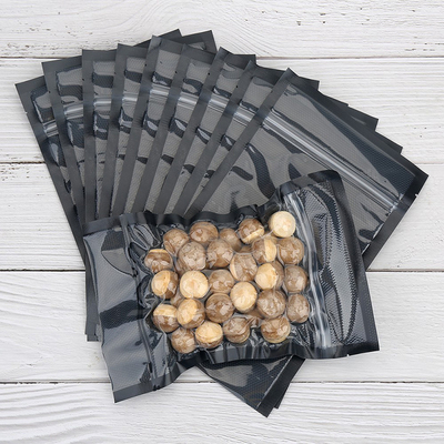 Sacchetti sottovuoto neri goffrati con cerniera PE SGS Kitchen Storage Meat