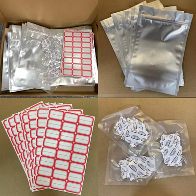 Borse in Mylar con chiusura lampo richiudibili personalizzate con assorbitori di ossigeno