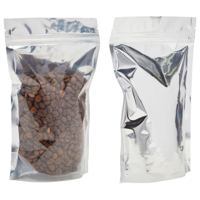 Foglio di alluminio richiudibile Stand Up Pouch Borse Conservazione degli alimenti a prova di odore con finestra