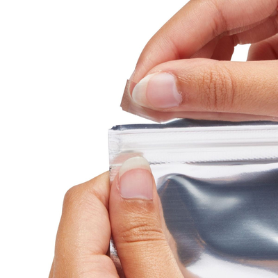 Foglio di alluminio richiudibile Stand Up Pouch Borse Conservazione degli alimenti a prova di odore con finestra